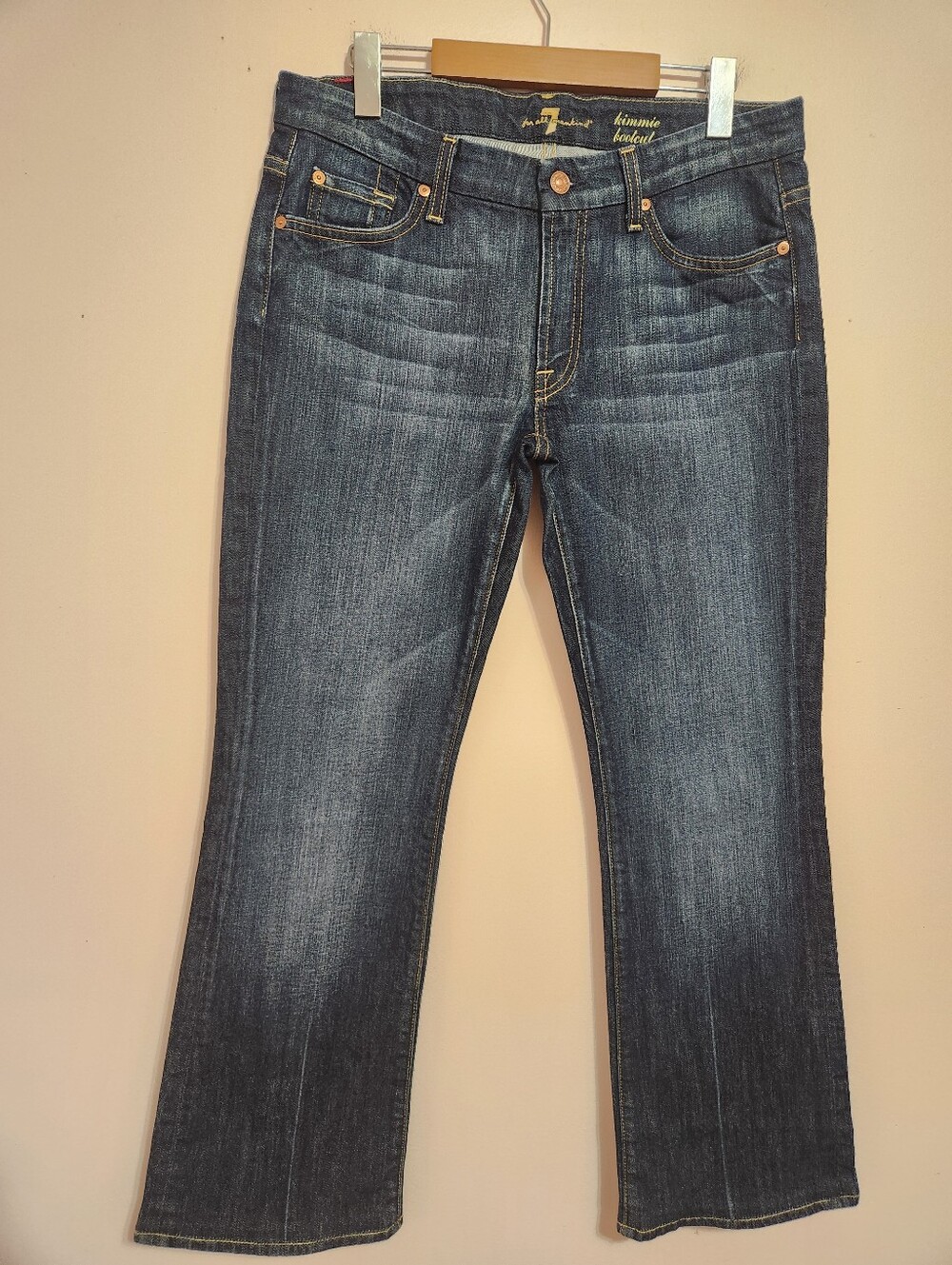 7 For All Mankind Kimmie Bootcut Jeans Dark Wash Y2K Western Denim Size 31